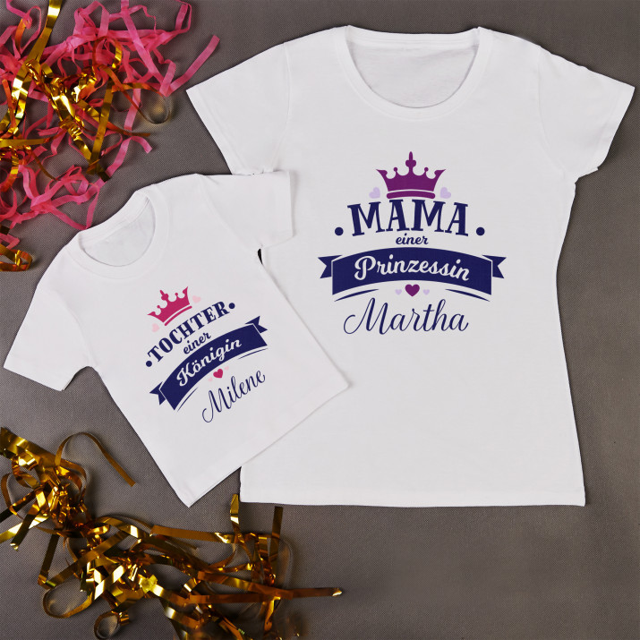 Mama der Prinzessin, Töchter der Königin - T-Shirts für Mama und Kind